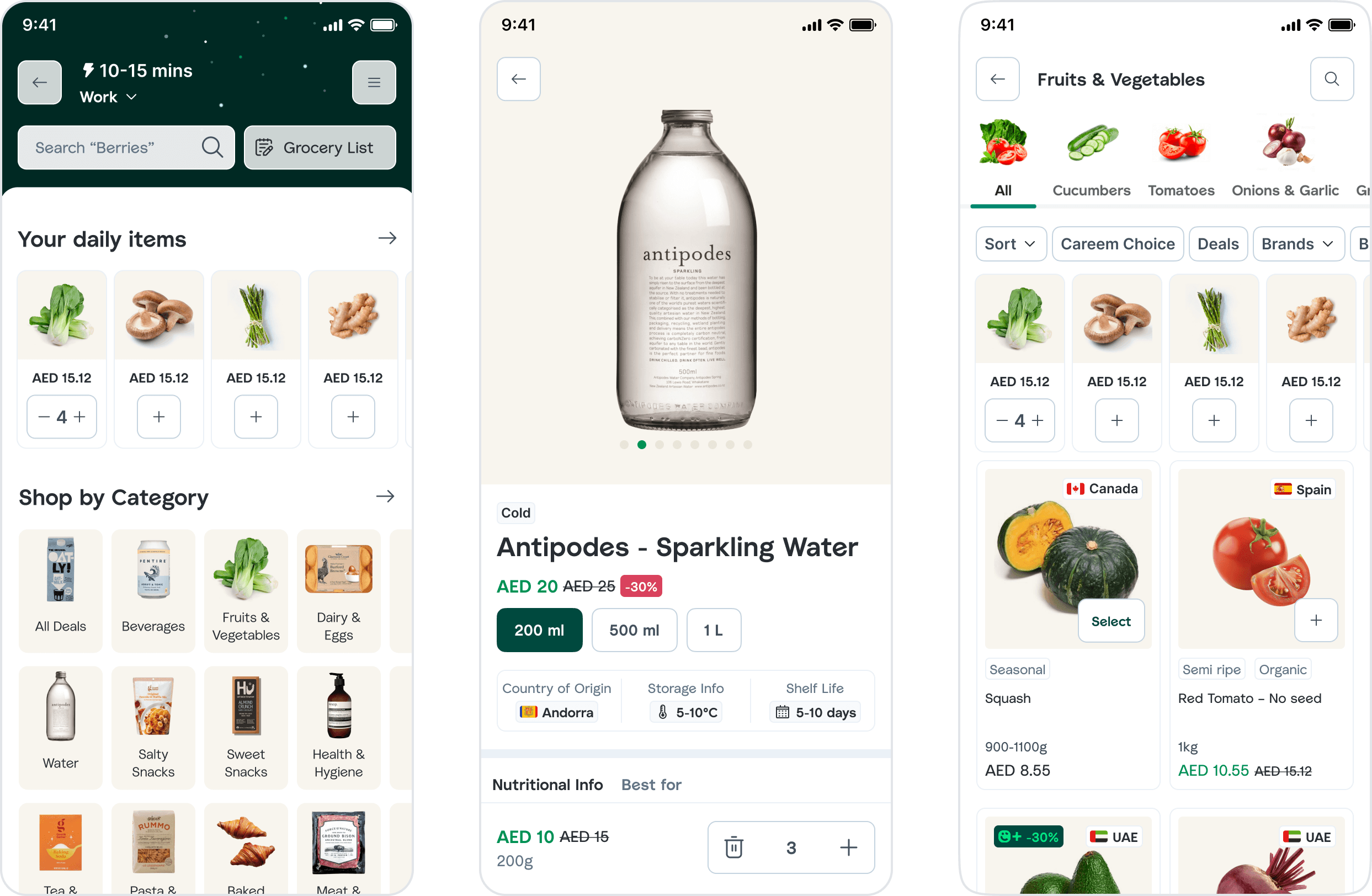 Careem Quik in 2024: home, product page and category browse