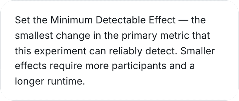 Plain-language explanation of Minimum Detectable Effect