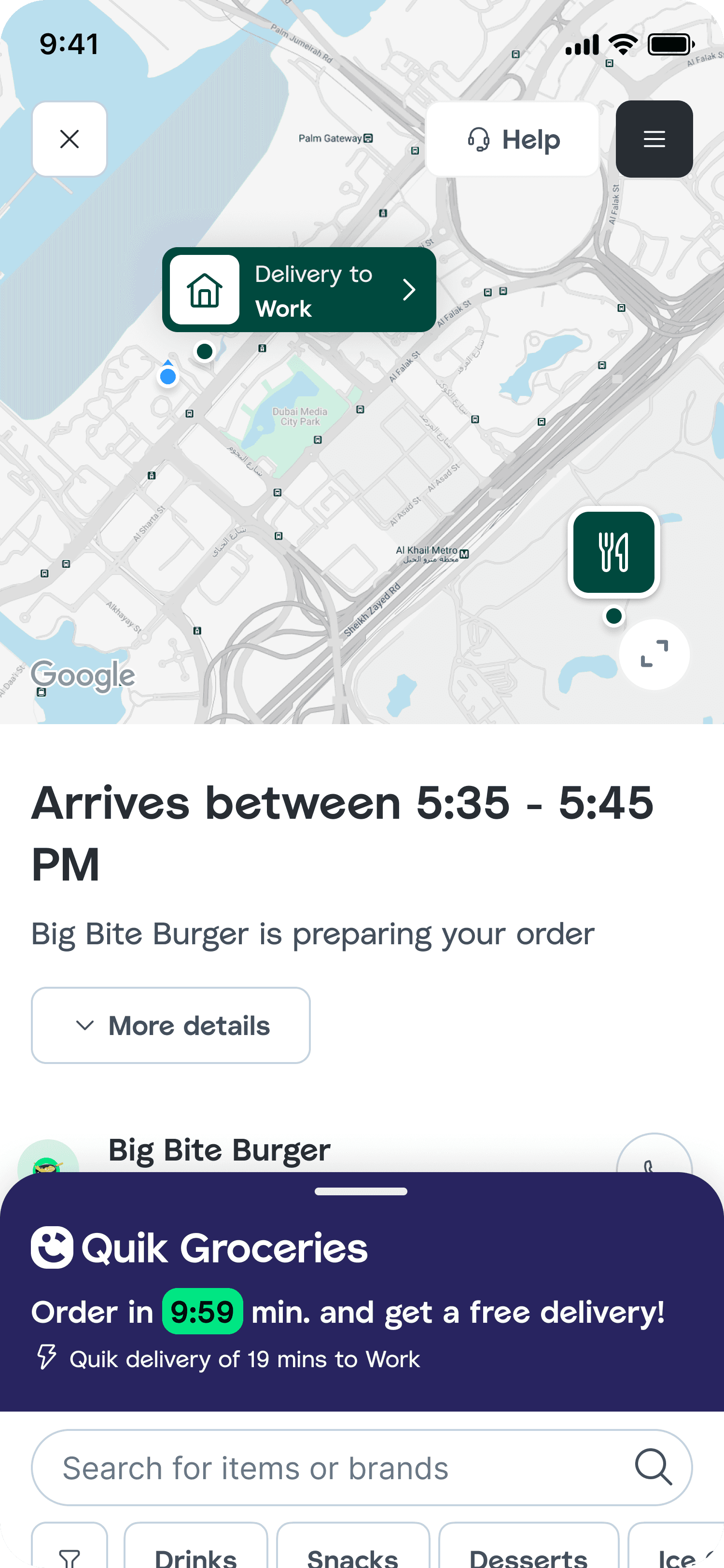 Shipped Flywheel sheet with food order status at the top